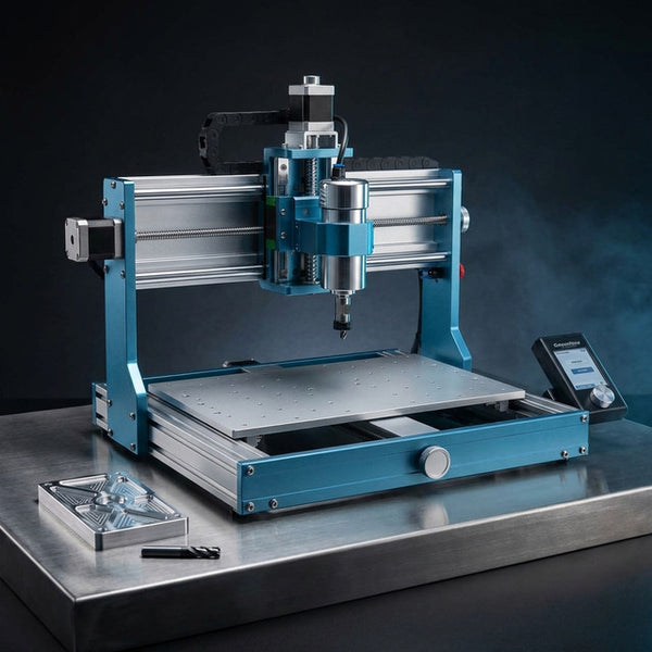 3030-Prover Desktop CNC Router for High Precision Metalworking, with Linear Guide & Ball Screw Motion — Studio Shot